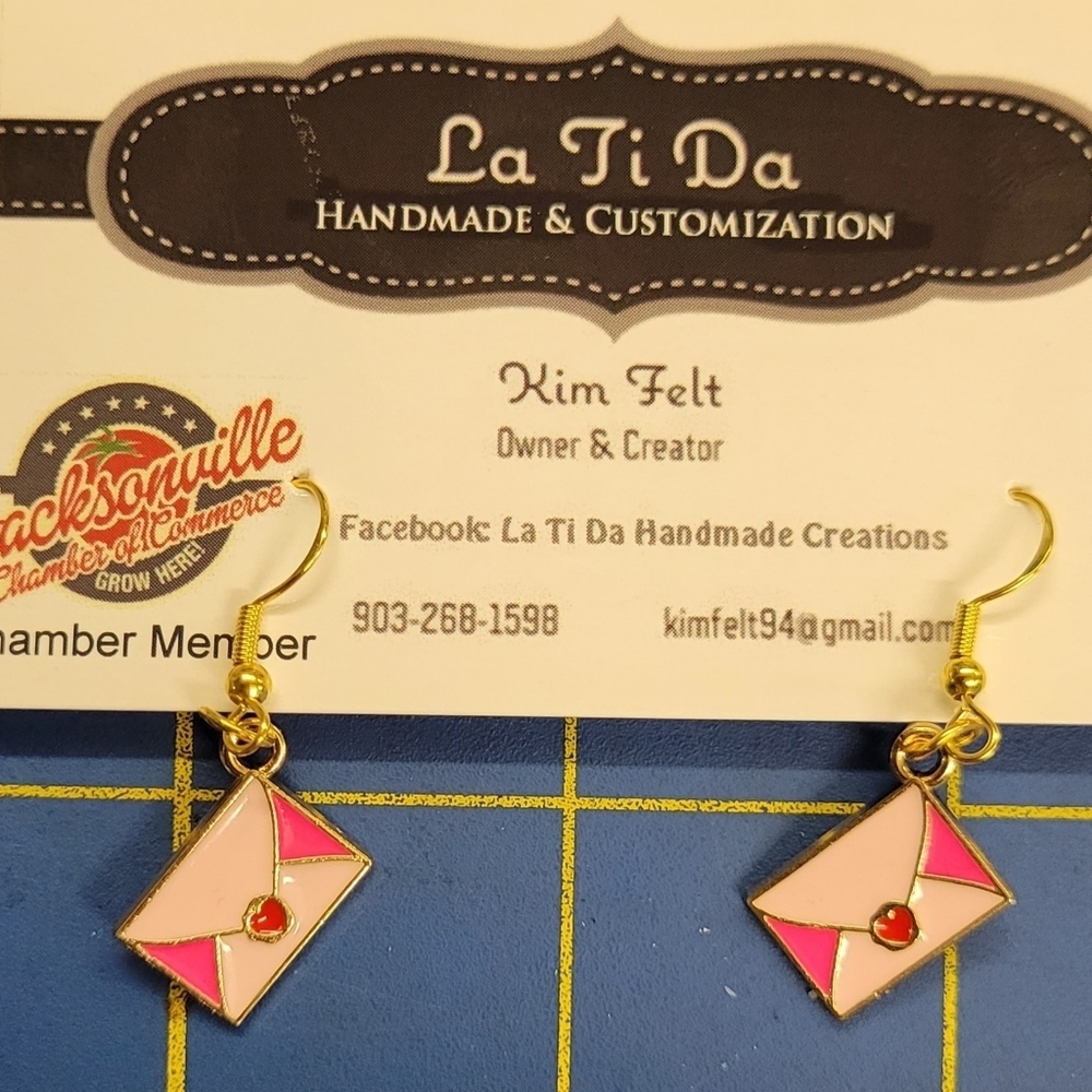 Valentines Day Gold Tone Earrings